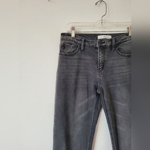 Kancan Ilia High Rise 90s Straight Leg Jeans Black Denim Grunge Skater Punk 27 - Picture 4 of 10